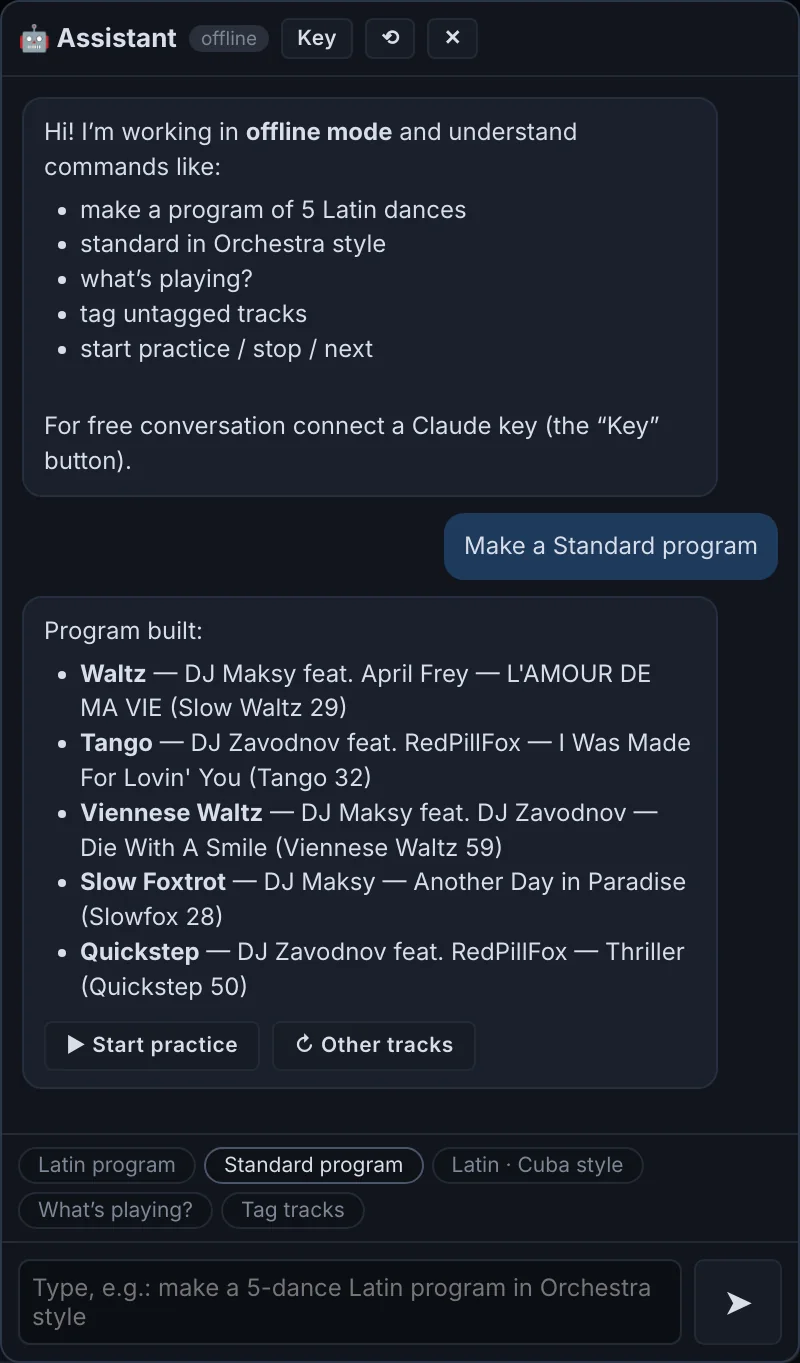 The built-in AI assistant builds a program
